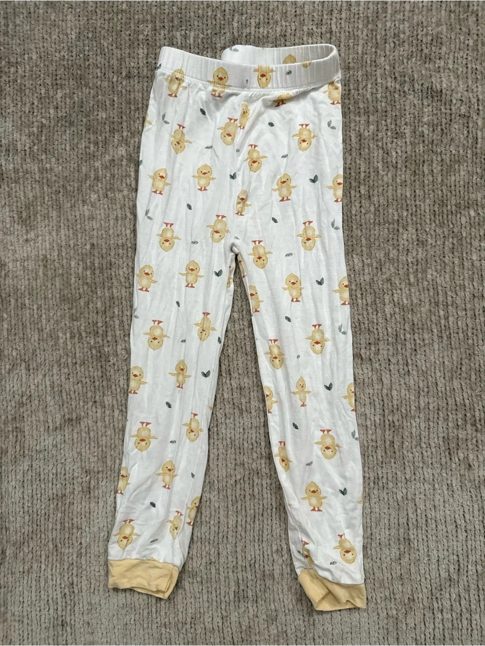 Milkberry Pajamas 3T Bamboo Yellow Duck Chick Print Two Piece Pajama Set